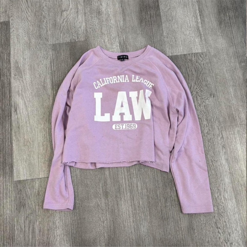 Lavender Long Sleeve Cropped Shirt